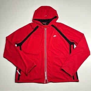 Vintage Y2K Nike Red & Black Full-Zip Athletic Hoodie Kids 16-18yrs Size XL